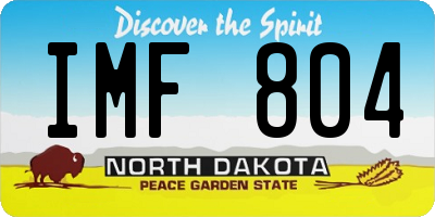 ND license plate IMF804