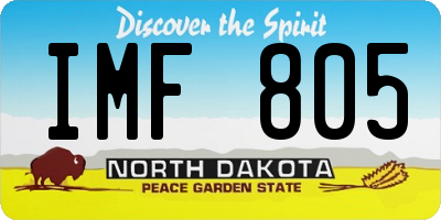 ND license plate IMF805