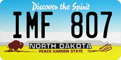 ND license plate IMF807