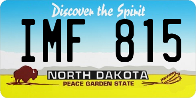 ND license plate IMF815