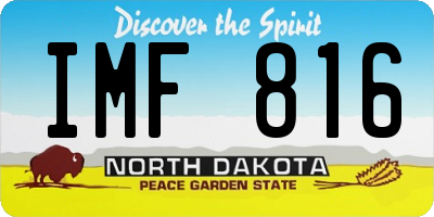 ND license plate IMF816