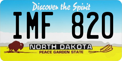 ND license plate IMF820