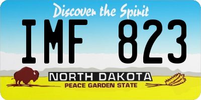 ND license plate IMF823
