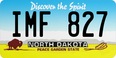 ND license plate IMF827