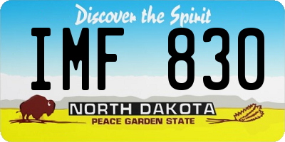 ND license plate IMF830
