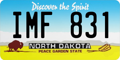 ND license plate IMF831