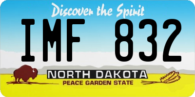 ND license plate IMF832