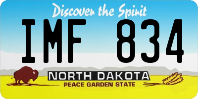ND license plate IMF834