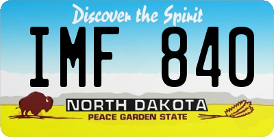 ND license plate IMF840