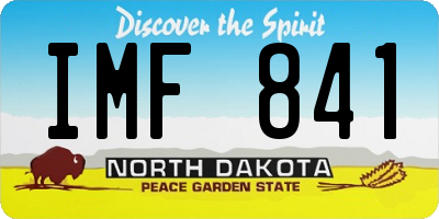 ND license plate IMF841