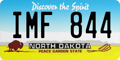 ND license plate IMF844