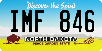 ND license plate IMF846