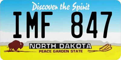 ND license plate IMF847