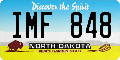 ND license plate IMF848