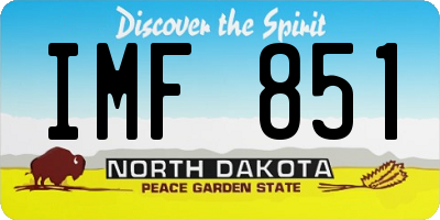 ND license plate IMF851