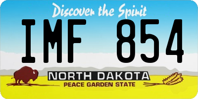 ND license plate IMF854