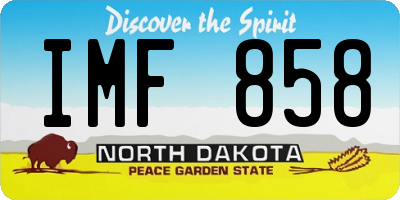 ND license plate IMF858