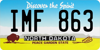 ND license plate IMF863