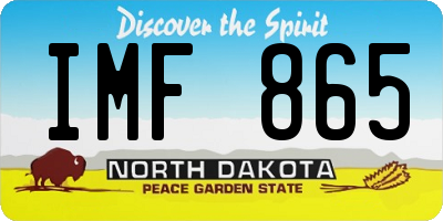 ND license plate IMF865