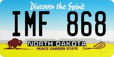 ND license plate IMF868