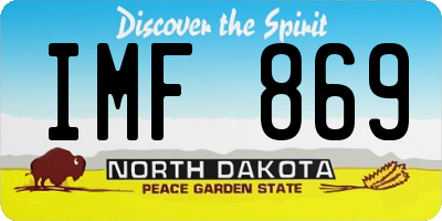 ND license plate IMF869