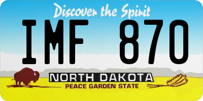 ND license plate IMF870