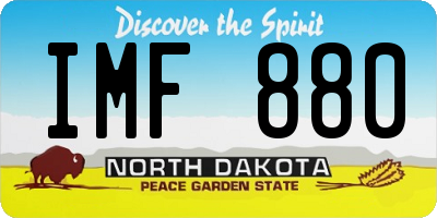 ND license plate IMF880