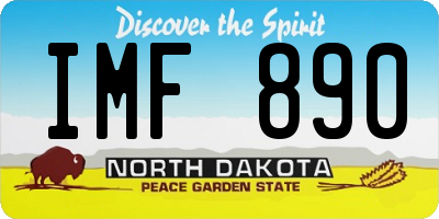 ND license plate IMF890
