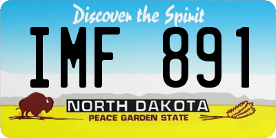 ND license plate IMF891