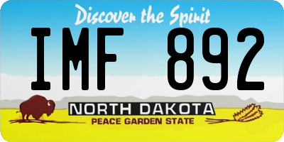 ND license plate IMF892