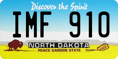 ND license plate IMF910