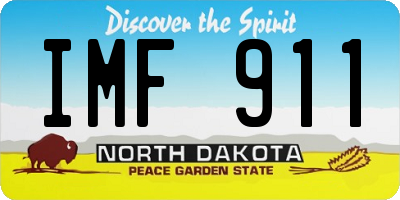ND license plate IMF911