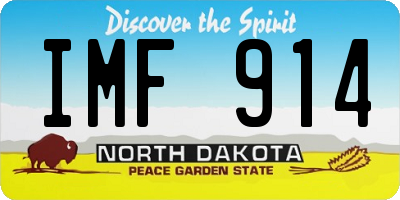 ND license plate IMF914