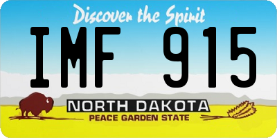 ND license plate IMF915