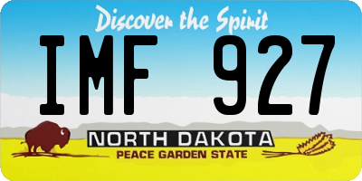 ND license plate IMF927