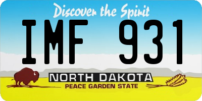 ND license plate IMF931