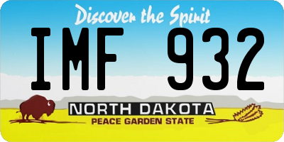 ND license plate IMF932
