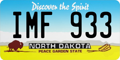 ND license plate IMF933