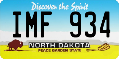 ND license plate IMF934