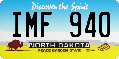 ND license plate IMF940