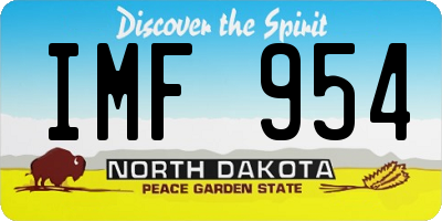 ND license plate IMF954