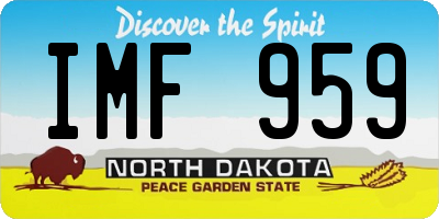 ND license plate IMF959