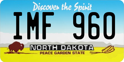 ND license plate IMF960