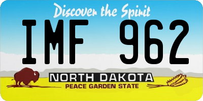 ND license plate IMF962