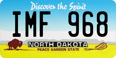 ND license plate IMF968