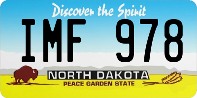ND license plate IMF978