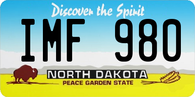 ND license plate IMF980