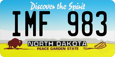 ND license plate IMF983