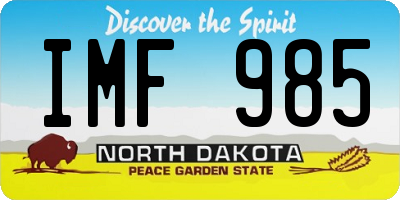 ND license plate IMF985
