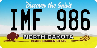 ND license plate IMF986
